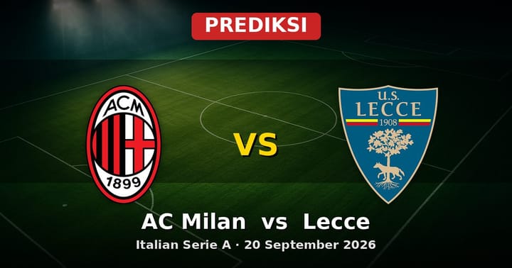 Prediksi AC Milan vs Lecce: Duel Serie A 20 September 2026