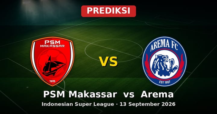 Prediksi PSM Makassar vs Arema: Duel Sengit Indonesian Super League 13 Sept 2026